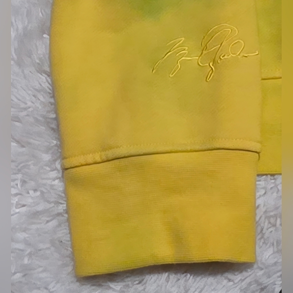 JORDAN NIKE Yellow/Blue Tye Die Men's Hoodie Sz Large - Picture 5 of 5